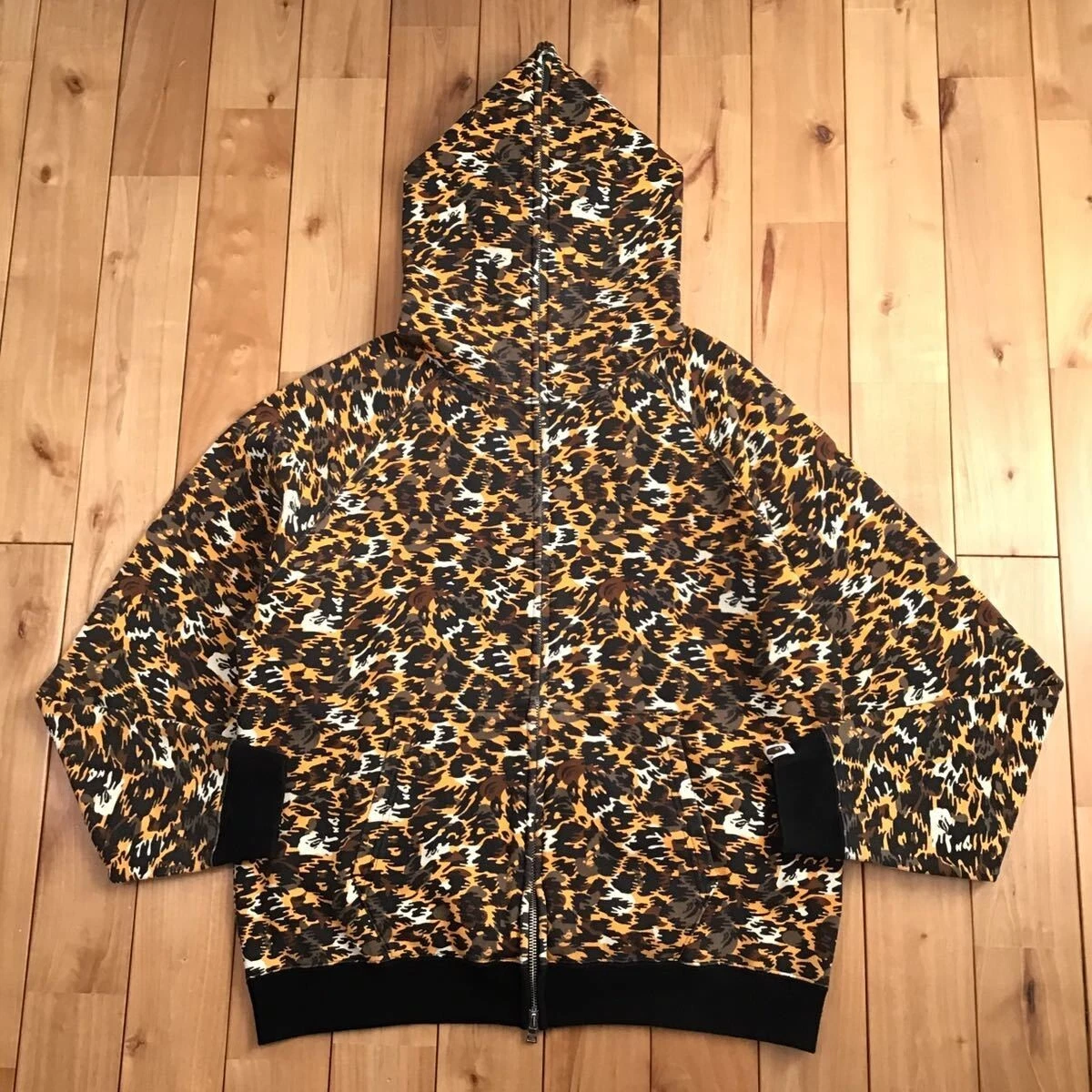 BAPE Leopard camo full zip hoodie a bathing ape NIGO Size M