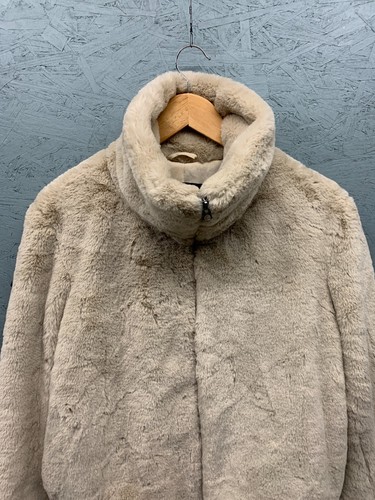 French Connection Beige Faux Fur Short Jacket Women's Size Small Full Zip NWT - Picture 2 of 13