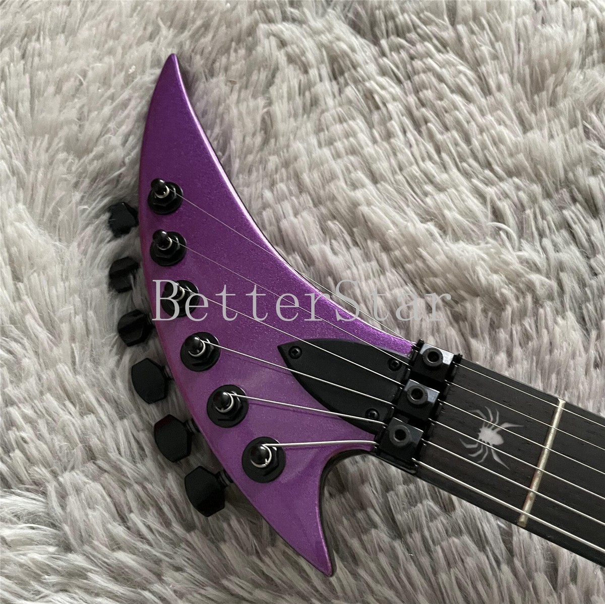 Special Shape Purple Electric Guitar Spider Inlay Fretboard Special Shape Purple Electric Guitar Spider Inlay Fretboard