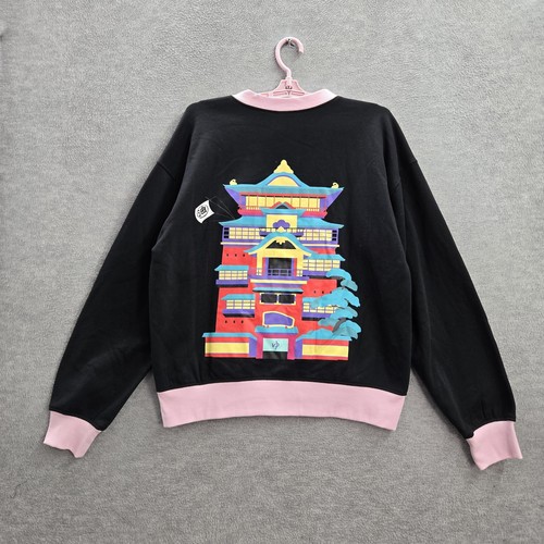 Studio Ghibli Spirited Away Women Cardigan XL Black Pink Hot Topic City Pop NWT - Picture 8 of 8