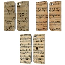 HEAD CASE DESIGNS MUSIC SHEETS LEATHER BOOK WALLET CASE FOR APPLE iPOD TOUCH MP3