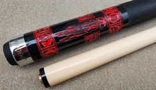 Voodoo VOD24 "DOOMED" Pool Cue Leather Wrap Choice Shaft Diam FREE Predator Chlk