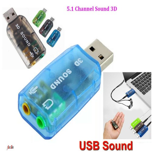 5.1 USB a 3.5mm MIC CUFFIE STEREO Jack Per Cuffie 3D SCHEDA AUDIO  ADATTATORE AUDIO | eBay