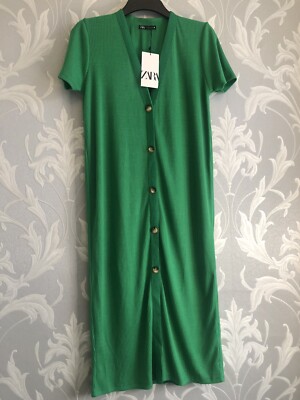 zara green jumper dress