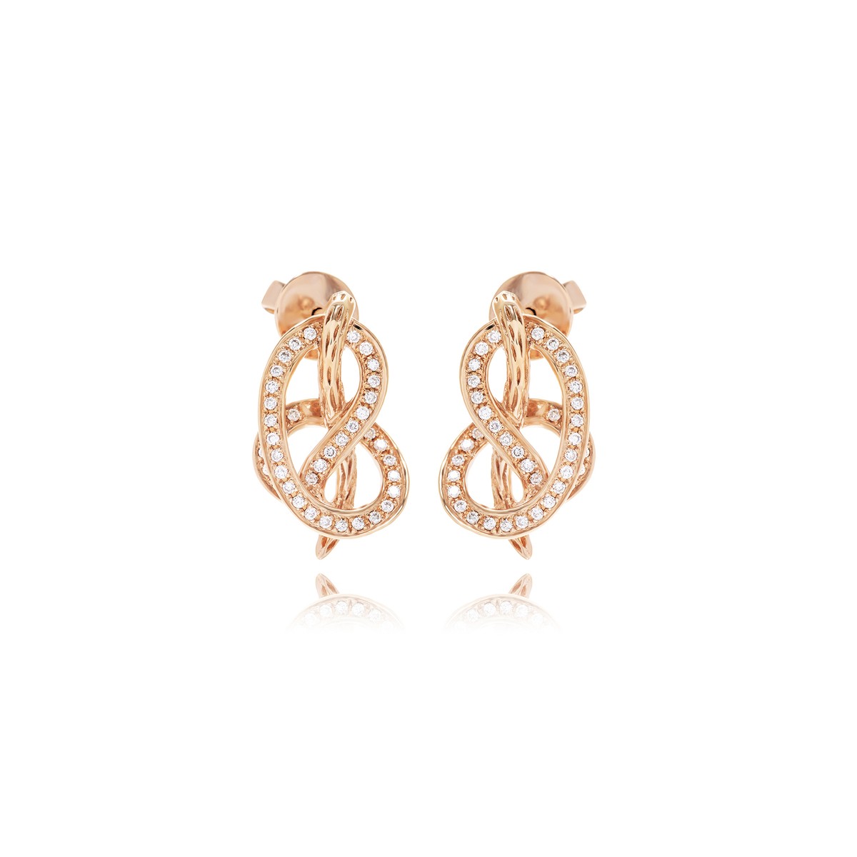 Le Vian 14K Strawberry Gold and Round Cut Diamond Stud Earrings WIVH28