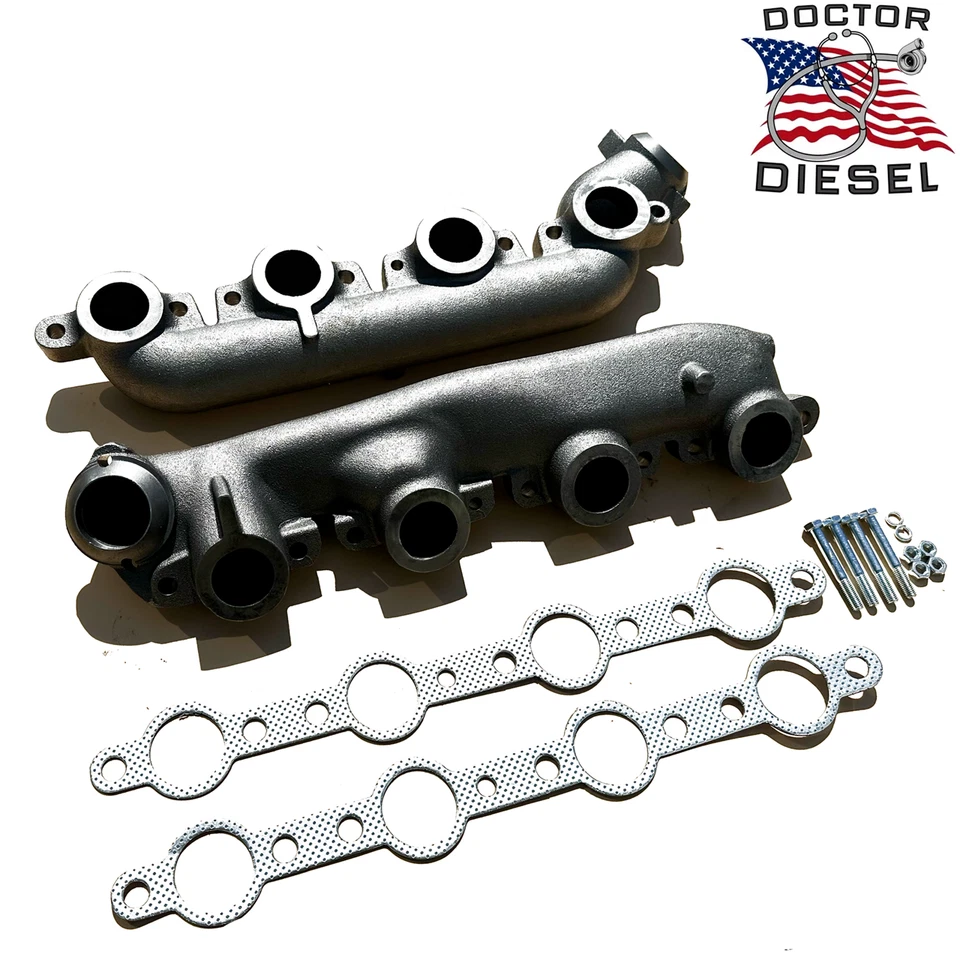 Right & Left Side Exhaust Manifold Set For 7.3L 99-03 Ford Powerstroke Diesel - Image 3 of 4
