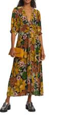 NWT $354 FARM RIO GARDEN VELVET MIDI DRESS US SIZE MEDIUM SOLD OUT EVERYWHERE!