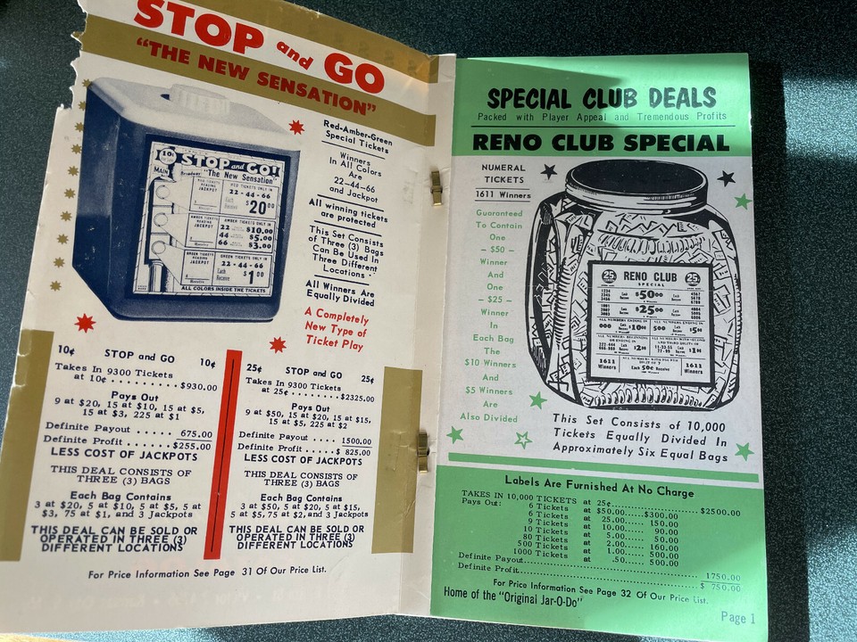 Punchboard Salesman Catalog JarODo Universal Price List Catalogue