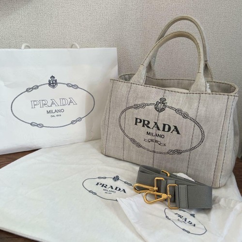 PRADA Denim Hand Tote Shoulder Bag 