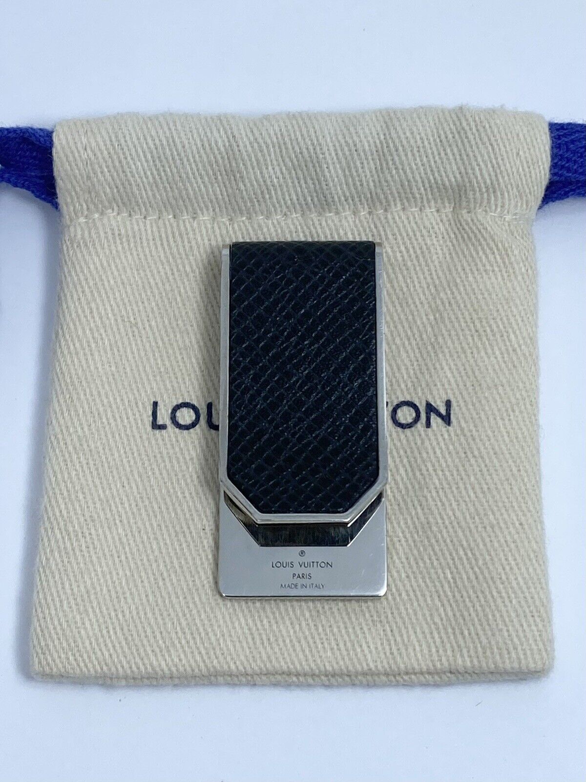 Louis Vuitton Money Clip Club Taiga Logo Black Silver in Taiga Leather with  Silver-tone - US