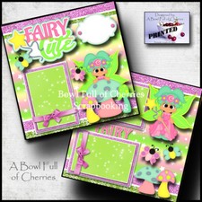 FAIRY CUTE 2 premade scrapbook pages paper girl printed princess CHERRY 0040