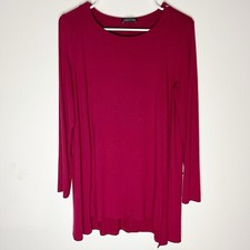 Eileen Fisher Women’s M Jewel Cranberry Long Sleeve Round Neck Tunic