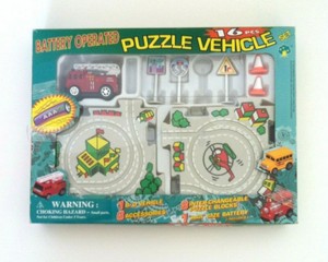 battery operated puzzle vehicle set