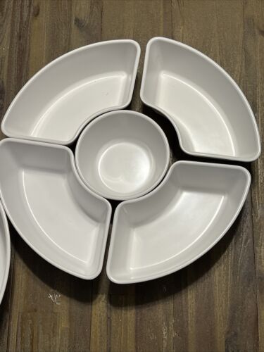 Vintage 1 set Tupperware Veggie Dip Tray 14x3.3 inches White color - Picture 2 of 4