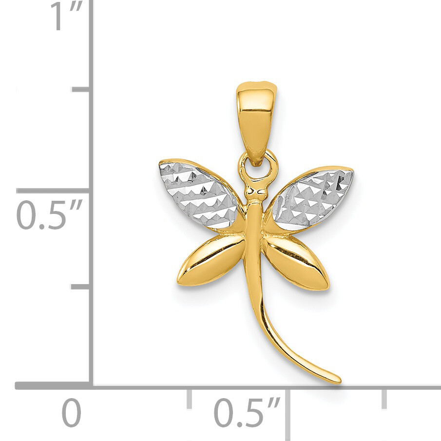 14k w/Rhodium D/C and Polished Dragonfly Pendant K6379 | eBay 14k w/Rhodium D/C and Polished Dragonfly Pendant K6379 | eBay