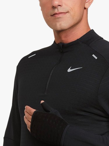 Nike Men’s Sport Logo Solid Color Stand Collar L/S Therma Fit Shirt DD5663-010 L - Picture 4 of 5