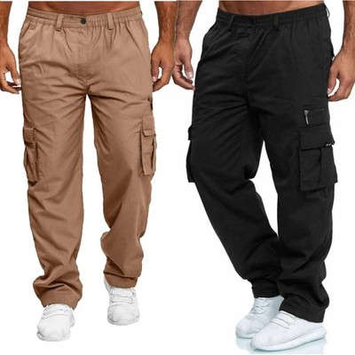 Herren Cargo Hose Outdoor bequem mit großen Taschen Sporthose Trainingshose  DE
