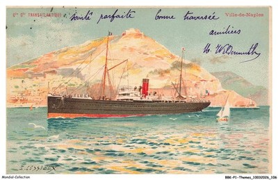 BBKP1-0054-BATEAU - Compagnie De Transatlantique - Ville-De-Naples - Lessieux