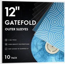 Gatefold Record Sleeves Albums Covers: 12 inch Vinyl Record Outer Sleeves 3 Mil