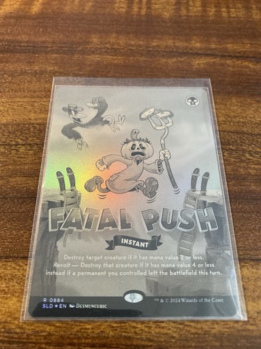 MTG✨FATAL PUSH Full Art BLACK & WHITE 🌈 FOIL✨SLD Twisted Toons MINT Rare BONUS - Picture 5 of 13