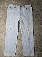 Vintage LEE Jeans Men's Size 36x29 Blue Light Wash Striaght Fit 90s USA Made
