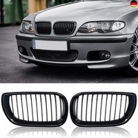 E46 KüHlergrill, Nieren Hochglanz Schwarz Front Grill, Paar Doppelsteg Sport