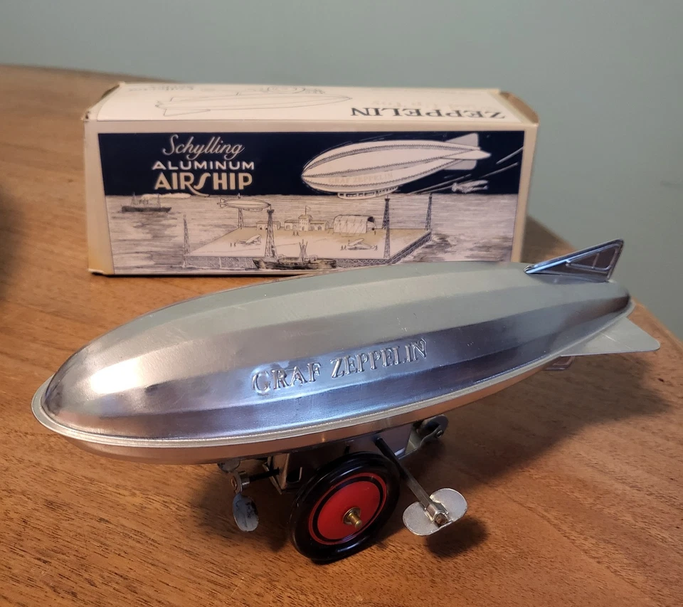 Aluminum AirShip, Graf Zepplin Schylling Wind-up Original Box Works Great - Image 2 of 4