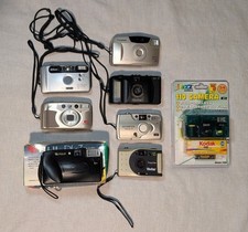 Lot Of 8 Point And Shoot Film Cameras - Canon, Olympus, Nikon, Fuji, etc.