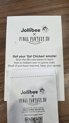 FFXIV Jollibee Collab - Eat Chicken Emote Code + Stickers - Final