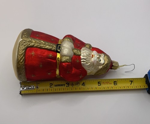 "Adorno vintage de Papá Noel de vidrio soplado de 6""" - Imagen 3 de 3