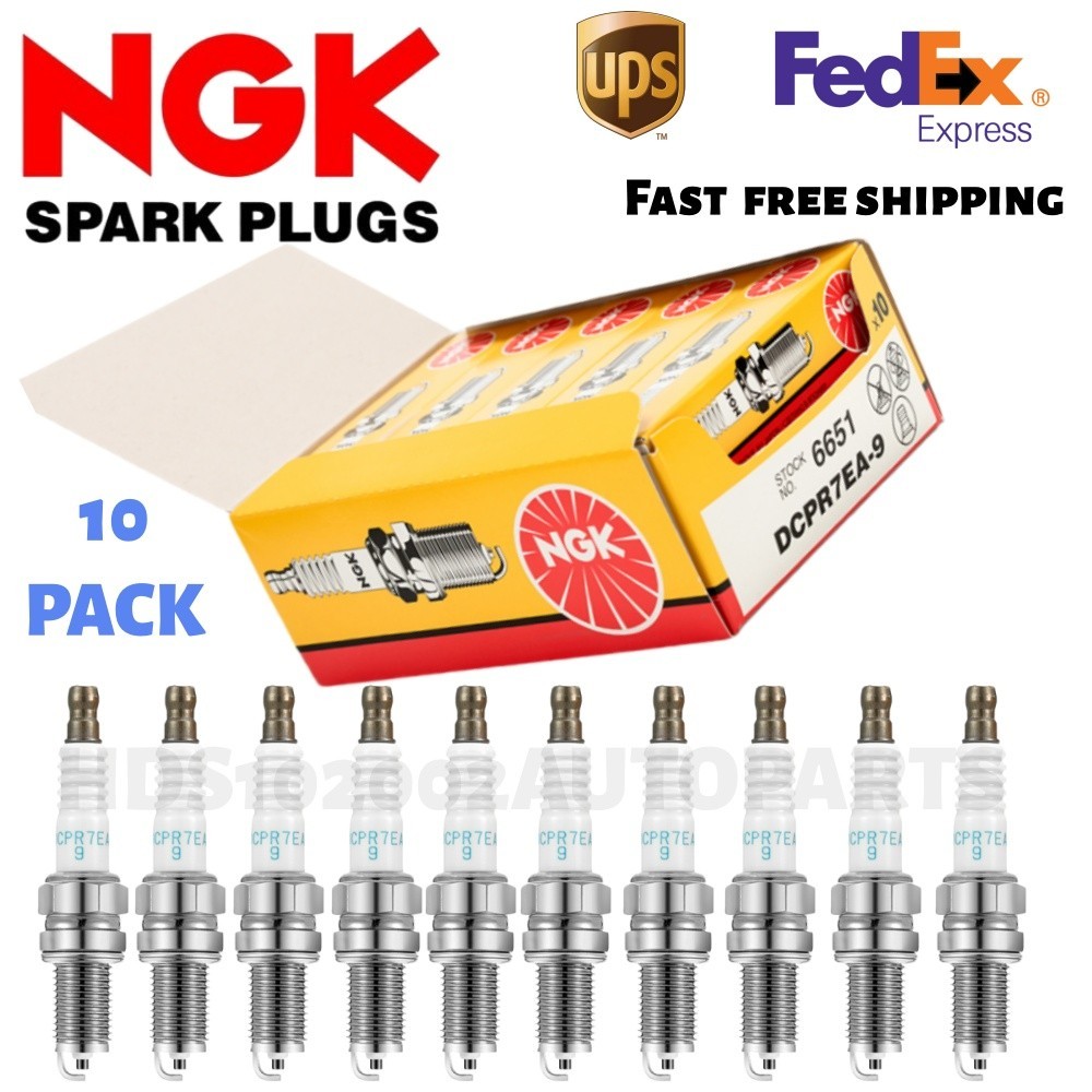 10PACK NGK 6651 DCPR7EA9 Spark Plug for TOYOTA NISSAN MITSUBISHI DAIHATSU MAZDA