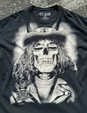 VTG 2006 SLASH Liquid Blue Skeleton Tee Mens 2XL GUNS N ROSES Shirt Saul Hudson