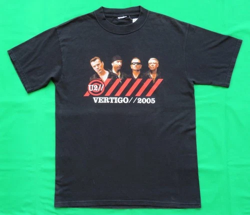 U2 Vintage T Shirt 2005 Vertigo Tour Concert USA Cities List 2000s vintage concert t-shirt, vintage, single stitch, B+ condition