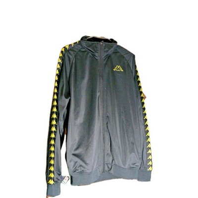 Kappa 222 Banda Anniston XL Trainingsjacke Schwarz Gelb Gold Logo Tape NEUWERTIG