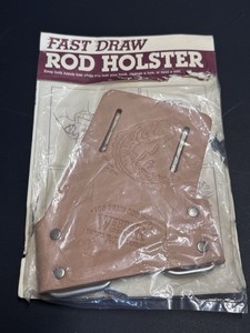 NOS Sealed 1980s Webber Cowhide Leather Fishing Rod Holder Belt Holster USA Made