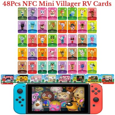 48pcs NFC Mini Cards Animal Crossing Amiibo for Switch 1 2 Lite Wii U 3DS