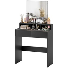 HOMCOM Dressing Table with Mirror, Drawers, for Bedroom, Black