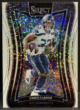 2024 Panini Select Football NFL Seahawks Chris Carson Suite Level White Sparkle