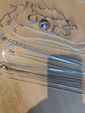 Sterling Silver Job Lot Jewellery Necklaces Bracelets Rings 925 Mixed 80g