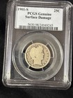 1901-s Barber Quarter Very Rare Date 72664 Minted! ANACS Certified — photo 1