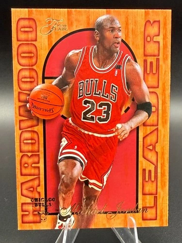 Michael Jordan 1995-96 Flair Hardwood Leader Card #4 - NBA Chicago Bulls 015