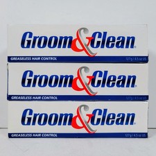 3x Groom  Clean Cream Gel Greaseless Hair Control Cream 4.5 oz Each Lot of 3