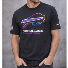 Nike NFL Buffalo Bills Crucial Catch Intercept Cancer T Shirt Mens LG NWOT