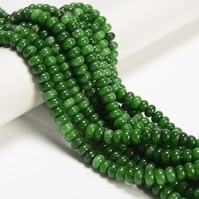 Emerald Green Color Dyed Jade Smooth Rondelle Beads Size 5x8mm 15.5'' Strand