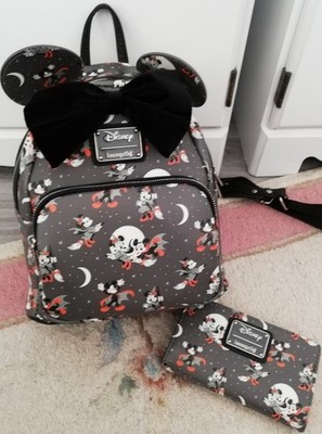 Loungefly Disney Mickey Minnie Halloween Mini Rucksack + Geldbeutel Set USA