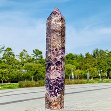 3.39LB Natural Dream Amethyst Quartz Crystal Obelisk Wand Point Healing Stone