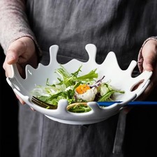 Nordic Style Dish Microwave Ceramic Irregular Plate Soup Salad Pasta Bowl