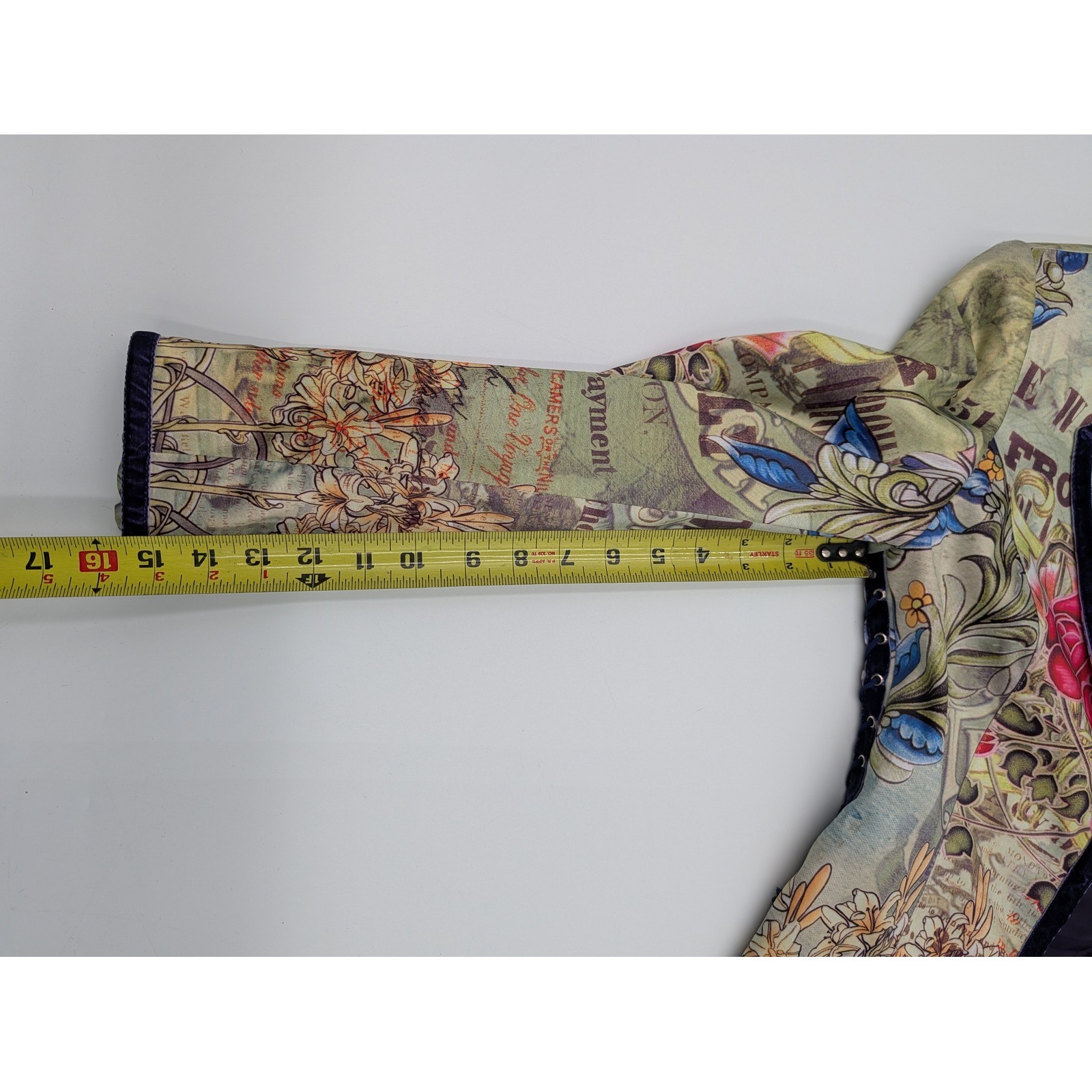 BOHO CHIC Tattoo Floral Lace Up Blazer Jacket Women Size 6