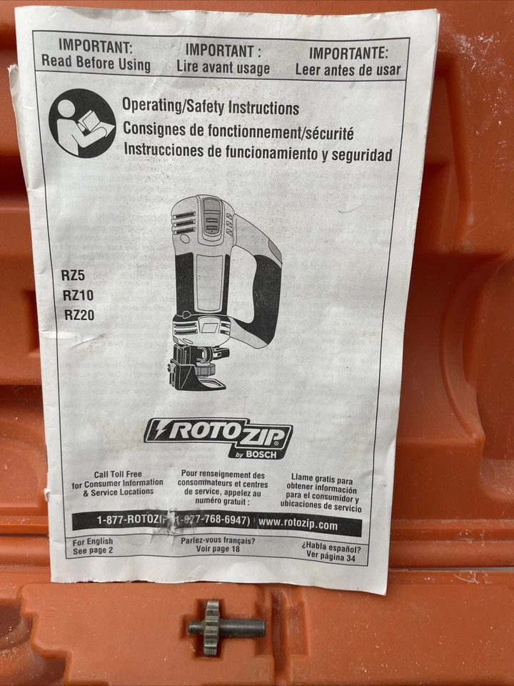 BOSCH Roto Zip RZ20 Sierra Espiral Accesorios Manual Bolsa de Transporte PROBADO Foto 3 de 4