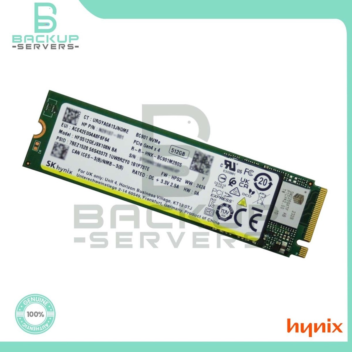 HFS512GEJ9X108N SK Hynix 512GB BC901 M.2 2280 NVMe PCIe Gen4x4